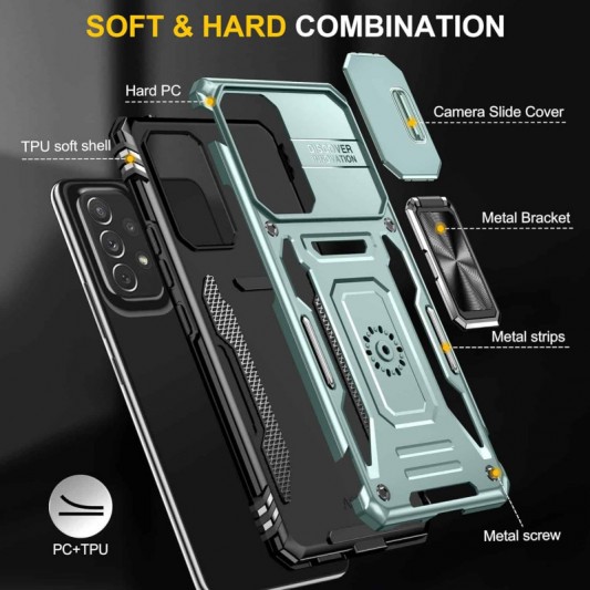 Ударостійкий чохол Camshield Army Ring для Samsung Galaxy A53 5G Зелений / Light Green - зображення 4 