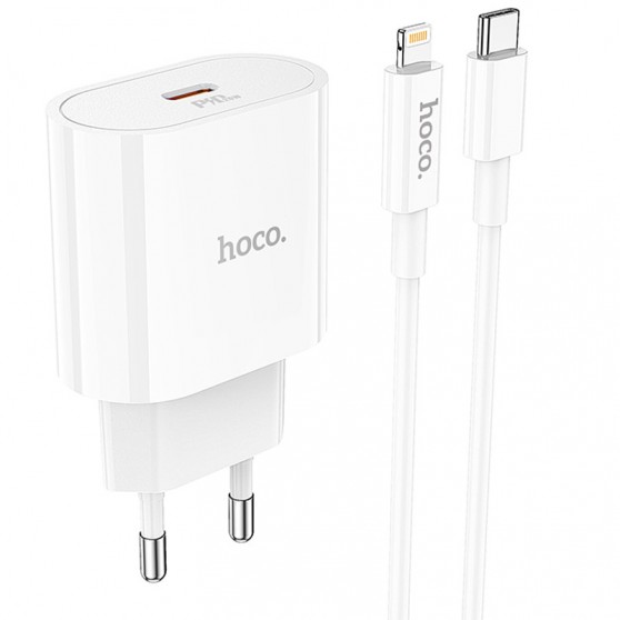 СЗУ Hoco C94A Metro PD20W (1USB-C) + кабель Type-C to Lightning White