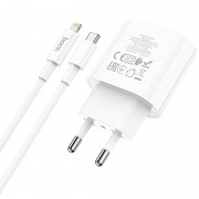 СЗУ Hoco C94A Metro PD20W (1USB-C) + кабель Type-C to Lightning White