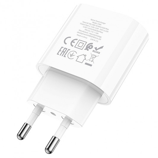 СЗУ Hoco C94A Metro PD20W (1USB-C) + кабель Type-C to Lightning White - изображение 7