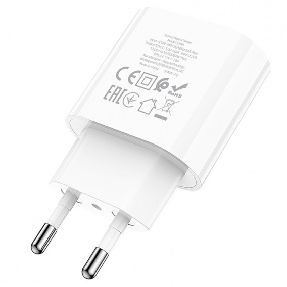 Блок живлення Hoco C94A Metro PD20W (1USB-C) + кабель Type-C to Lightning White
