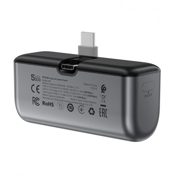 Портативний ЗП Power Bank Acefast M9 PD20W 5000 mAh Black - зображення 1 