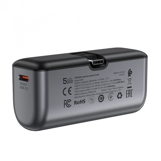 Портативний ЗП Power Bank Acefast M9 PD20W 5000 mAh Black - зображення 2 