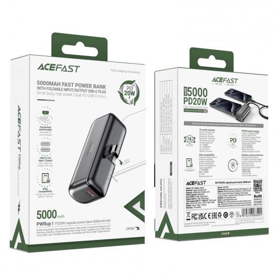 Портативний ЗП Power Bank Acefast M9 PD20W 5000 mAh Black - зображення 5 