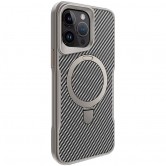 TPU+PC чохол Metal Buttons with MagSafe Carbon Ring для Apple iPhone 15 Pro (6.1") Сірий TPU+PC чохол Metal Buttons with MagSafe Carbon Ring для Apple iPhone 15 Pro (6.1") Сірий