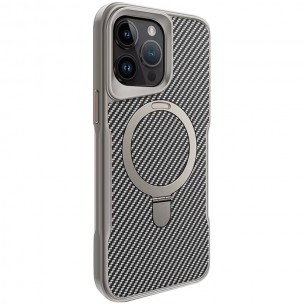 TPU+PC чехол Metal Buttons with MagSafe Carbon Ring для Apple iPhone 15 Pro (6.1