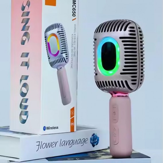 Караоке Мікрофон-колонка KMC650 Pink