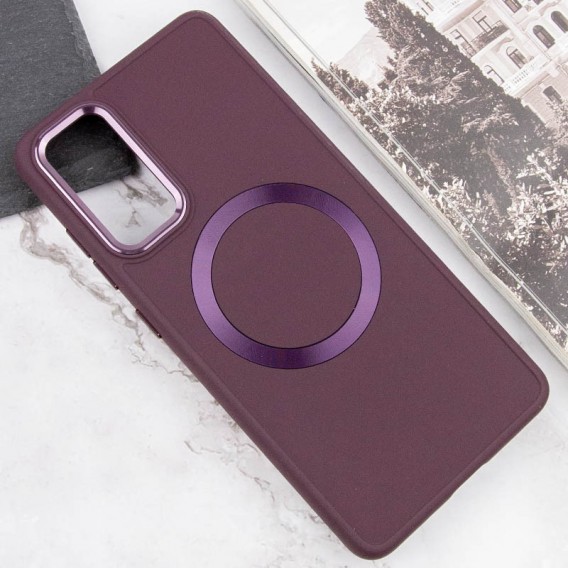 TPU чехол Bonbon Metal Style with MagSafe для Samsung Galaxy A52 4G / A52 5G / A52s Бордовый / Plum
