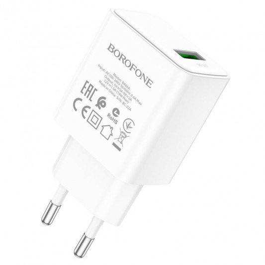 СЗУ Borofone BA66A QC3.0 (1USB-A) White