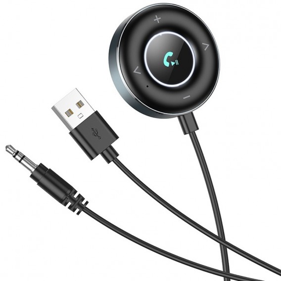 Bluetooth аудіо ресивер BOROFONE BC58 Gamble (USB+Jack 3,5mm) Metal gray