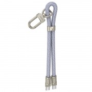 Дата кабель-шнурок Hoco GH5 Elegant Type-C to Type-C (0.21m) Denim Blue