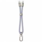 Дата кабель-шнурок Hoco GH5 Elegant Type-C to Type-C (0.21m) Denim Blue