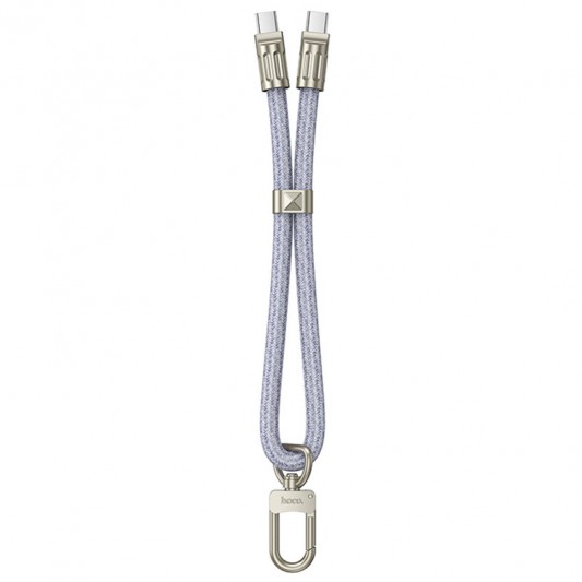 Дата кабель-шнурок Hoco GH5 Elegant Type-C to Type-C (0.21m) Denim Blue - изображение 1