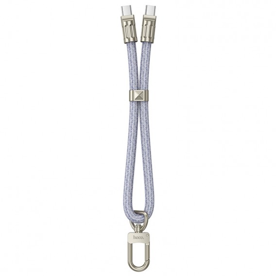 Дата кабель-шнурок Hoco GH5 Elegant Type-C to Type-C (0.21m) Denim Blue