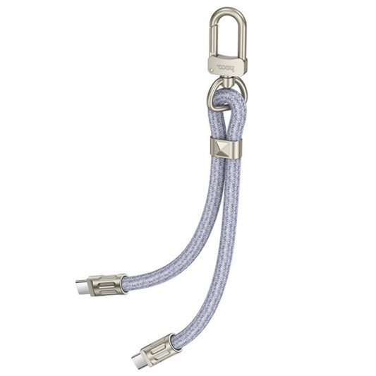 Дата кабель-шнурок Hoco GH5 Elegant Type-C to Type-C (0.21m) Denim Blue - изображение 2