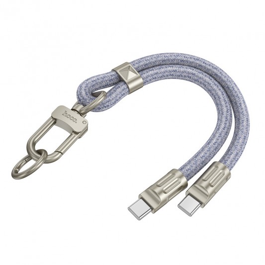 Дата кабель-шнурок Hoco GH5 Elegant Type-C to Type-C (0.21m) Denim Blue - изображение 3