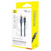 Дата кабель Baseus Explorer with Auto Shutdown Type-C to Type-C 100W (1m) (P103197031) Cluster Black