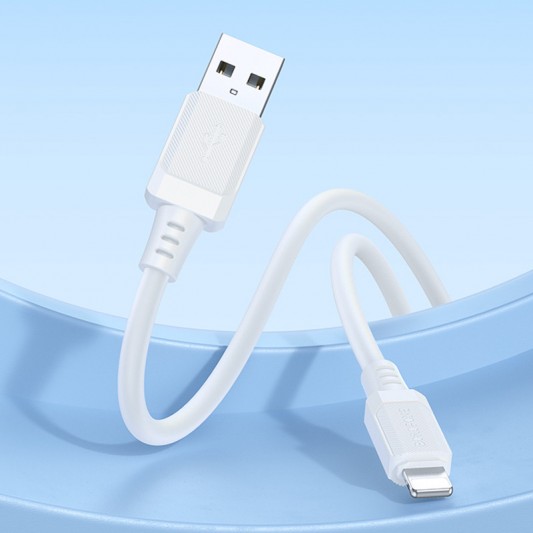 Дата кабель Borofone BX115 Lotto USB to Lightning 2.4A (1m) Blue - изображение 4
