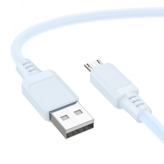 Дата кабель Borofone BX115 Lotto USB to MicroUSB 2.4A (1m) Blue - изображение 3