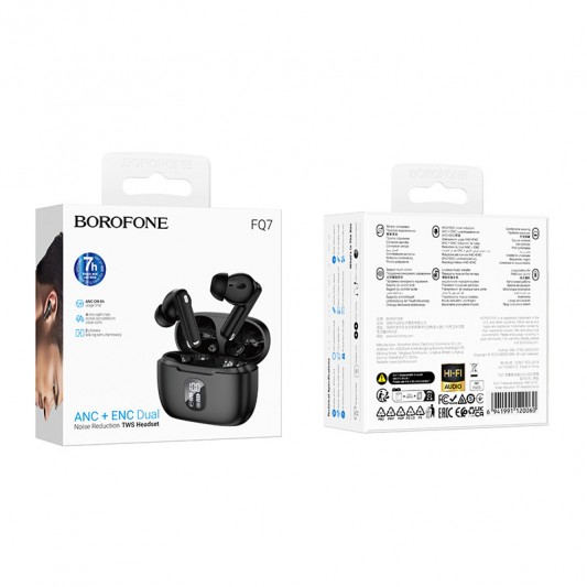 Беспроводные TWS наушники BOROFONE FQ7 Treasure ANC+ENC Black - изображение 3