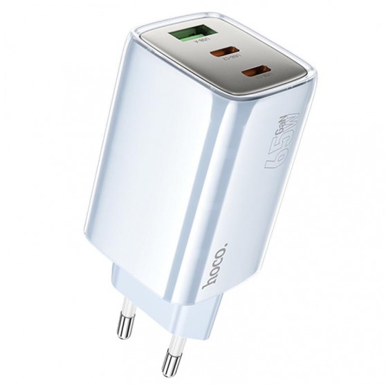Блок живлення Hoco N49 Glorious PD65W (1USB-A/2C) Blue