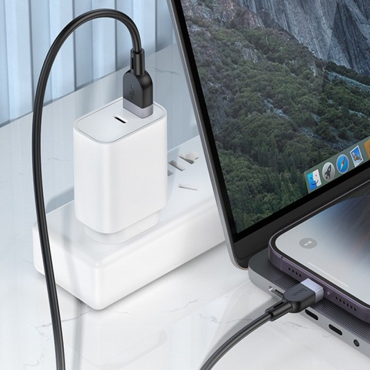 Дата кабель Hoco X109 Energy silicone USB to Lightning (2m) Black - изображение 3