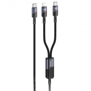 Дата кабель Hoco U139 Type-C to Lightning/Type-C 100W (1.2m) Black Дата кабель Hoco U139 Type-C to Lightning/Type-C 100W (1.2m) Black