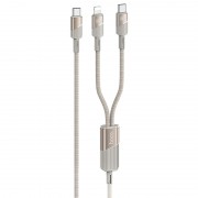 Дата кабель Hoco U139 Type-C to Lightning/Type-C 100W (1.2m) Gold