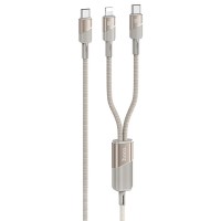 Дата кабель Hoco U139 Type-C to Lightning/Type-C 100W (1.2m) Gold