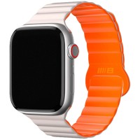 Ремінець BlueO Magnetic Silicone для Apple Watch 42(ser.1-3)/44/45/46/49mm White / Orange
