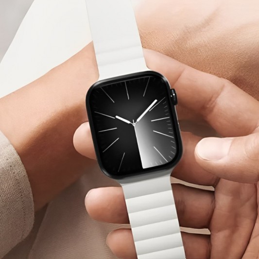Ремешок BlueO Magnetic Silicone для Apple Watch 42(ser.1-3)/44/45/46/49mm White / Orange - изображение 2