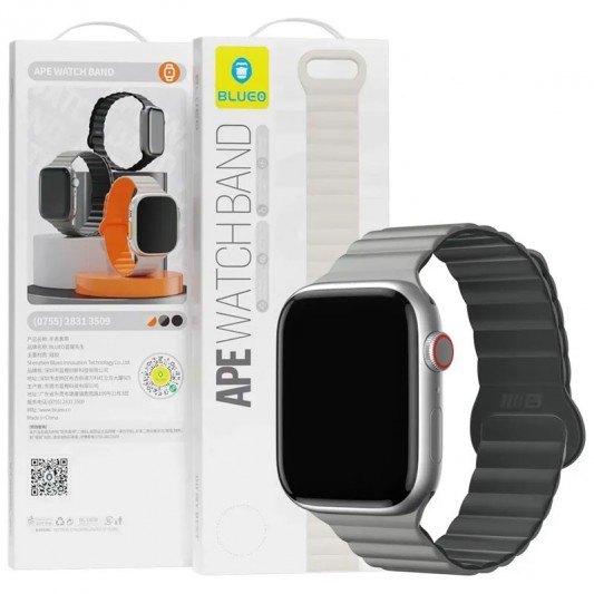 Ремешок BlueO Magnetic Silicone для Apple Watch 42(ser.1-3)/44/45/46/49mm Grey - изображение 1