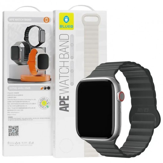 Ремешок BlueO Magnetic Silicone для Apple Watch 42(ser.1-3)/44/45/46/49mm Black - изображение 1