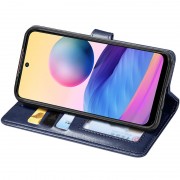 Кожаный чехол-книжка GETMAN Gallant (PU) для Xiaomi Redmi 10 Синий