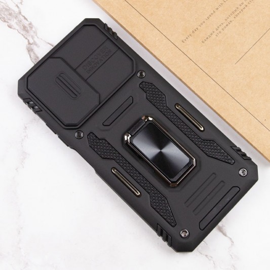 Ударопрочный чехол Camshield Army Ring для Xiaomi Redmi 10 Черный / Black - изображение 5