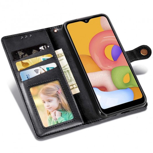 Шкіряний чохол-книжка GETMAN Gallant (PU) для Samsung Galaxy A04 Чорний - зображення 3 