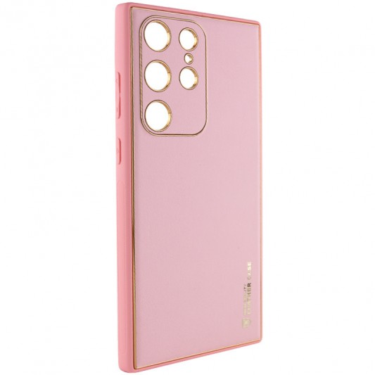 Кожаный чехол Xshield для Samsung Galaxy S23 Ultra Розовый / Pink - изображение 1