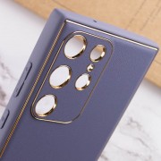 Кожаный чехол Xshield для Samsung Galaxy S23 Ultra Серый / Lavender Gray