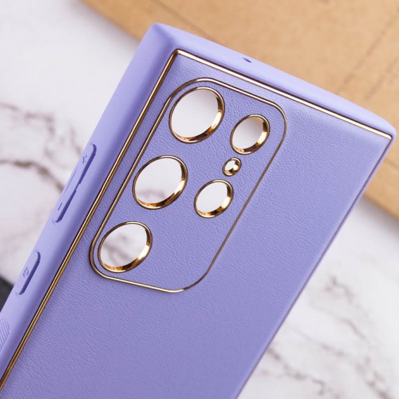 Шкіряний чохол Xshield для Samsung Galaxy S23 Ultra Бузковий / Dasheen