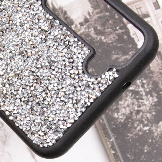 TPU чехол Bling World Rock Diamond для Samsung Galaxy S23 Серебряный - изображение 4