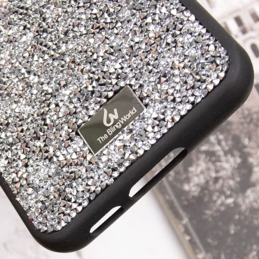 TPU чехол Bling World Rock Diamond для Samsung Galaxy S23 Серебряный - изображение 5