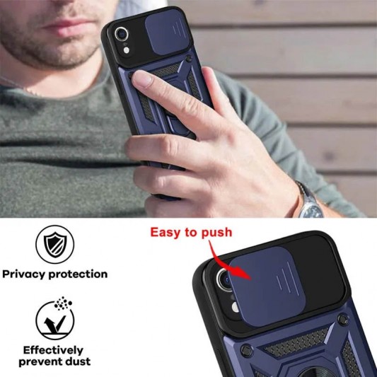 Ударопрочный чехол Camshield Serge Ring для Apple iPhone XR (6.1") Синий - изображение 4