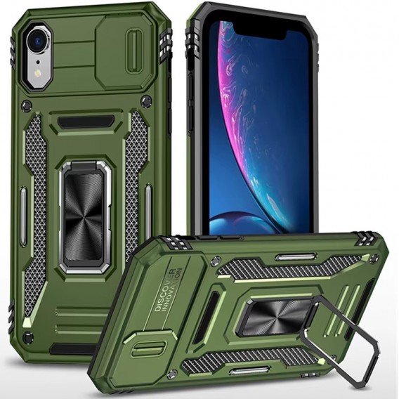 Ударостійкий чохол Camshield Army Ring для Apple iPhone XR (6.1") Оливковий / Army Green