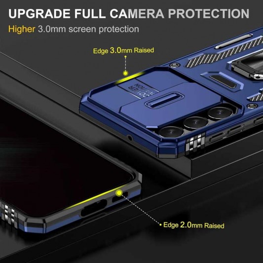 Ударостійкий чохол Camshield Army Ring для Samsung Galaxy S21 Синій / Navy - зображення 2 