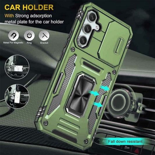 Ударостійкий чохол Camshield Army Ring для Samsung Galaxy S22 Оливковий / Army Green - зображення 1 