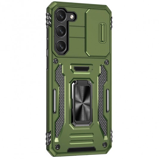Ударостійкий чохол Camshield Army Ring для Samsung Galaxy S22 Оливковий / Army Green - зображення 4 