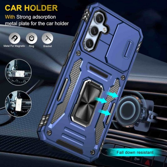 Ударопрочный чехол Camshield Army Ring для Samsung Galaxy S22 Синий / Navy - изображение 1