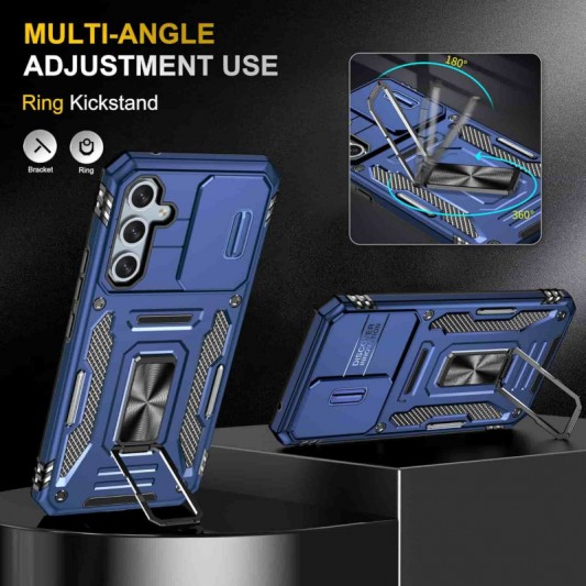 Ударопрочный чехол Camshield Army Ring для Samsung Galaxy S22 Синий / Navy - изображение 2