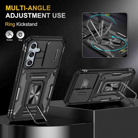 Ударостійкий чохол Camshield Army Ring для Samsung Galaxy S22 Чорний / Black - зображення 4 