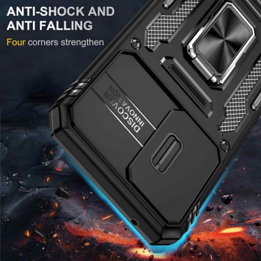 Ударостійкий чохол Camshield Army Ring для Samsung Galaxy S22 Чорний / Black - зображення 6 